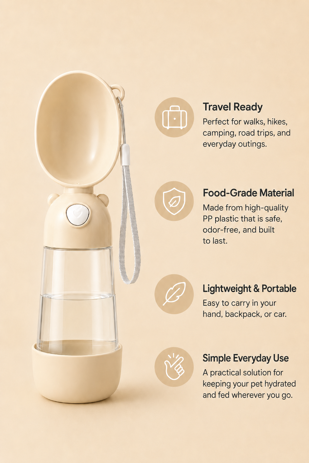 Althera PawFlow 2-in-1 Portable Pet Water Bottle & Feeder