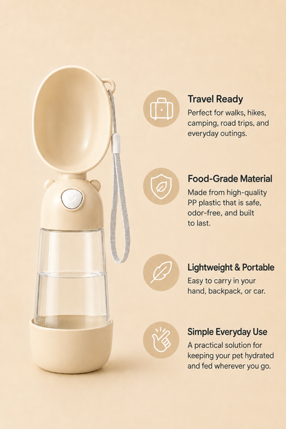 Althera PawFlow 2-in-1 Portable Pet Water Bottle & Feeder