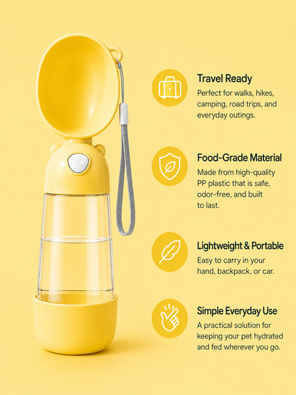 Althera PawFlow 2-in-1 Portable Pet Water Bottle & Feeder